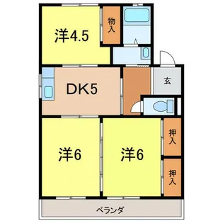 バロン幸定野【3階】の間取り