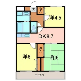 トリーハイツ西端【6階】の間取り