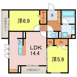 愛知県刈谷市東陽町3丁目【アパート】の間取り