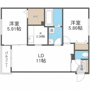 LILAC壱番館【4階】の間取り