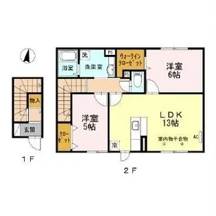 サンモール桔梗【203号室】の間取り