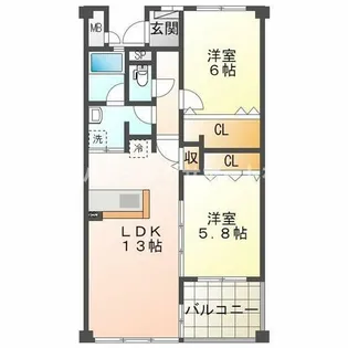 クオリティーナカハシ【2階】の間取り