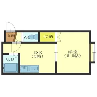 レオパレス千歳C棟【2階】の間取り