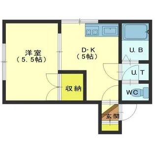 レオパレス千歳C棟【2階】の間取り