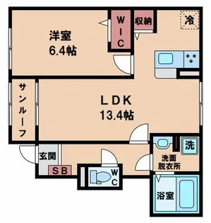 シャルマン照ヶ丘【1階】の間取り