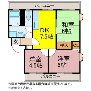 愛知県豊川市東曙町【マンション】の間取り
