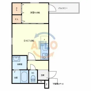 フジパレス湯里Ⅲ番館【2階】の間取り
