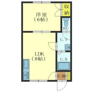 エリザベス鍛治【101号室】の間取り