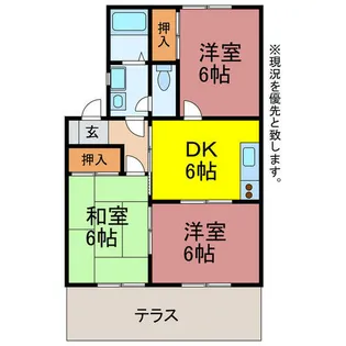 ハイカムール東山A・B【1階】の間取り