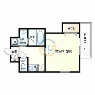 プランドール難波【10階】の間取り