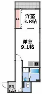 アルカンシェルコート緑橋【1階】の間取り