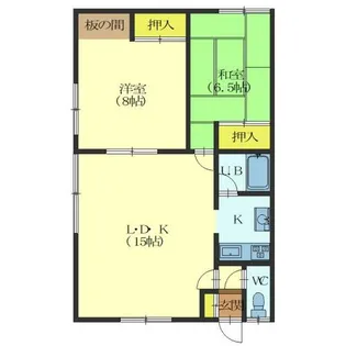 ハイツ日吉【102号室】の間取り