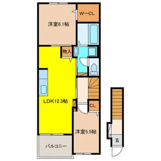 メゾン ソレイユ【2階】の間取り