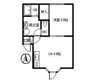わんわんハイツ【206号室】の間取り