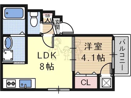 GRANDIR矢田【3階】の間取り