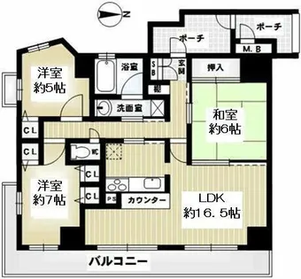 グランドール四条烏丸【4階】の間取り