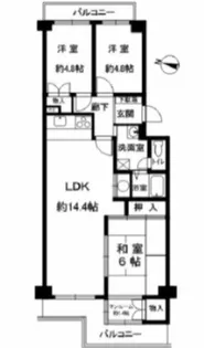 エバーグリーンポートアイランド 4号棟【3階】の間取り