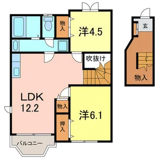 ソレアード笹山【2階】の間取り