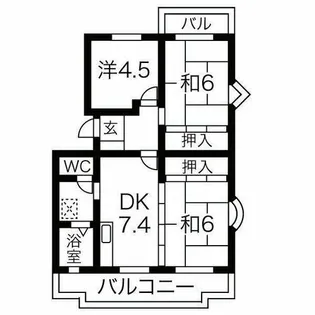 グランメール【207号室】の間取り