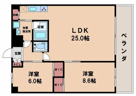 プレジオ帝塚山【14階】の間取り