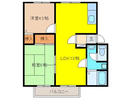 コーポラスグリーン【1階】の間取り
