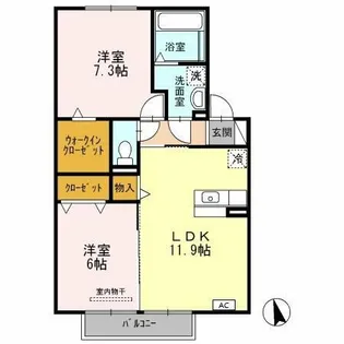 ハルトリーゲル B【2階】の間取り