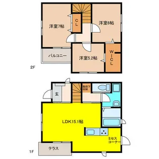 愛知県江南市布袋町東【一戸建】の間取り