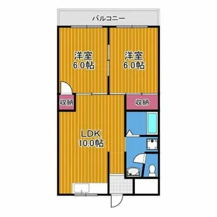 滝谷ユタカハイツ【2階】の間取り