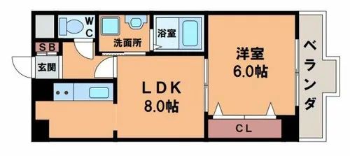 エクセル天王寺【8階】の間取り