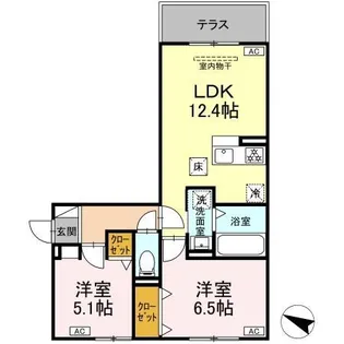 愛知県知立市長篠町新田東【アパート】の間取り