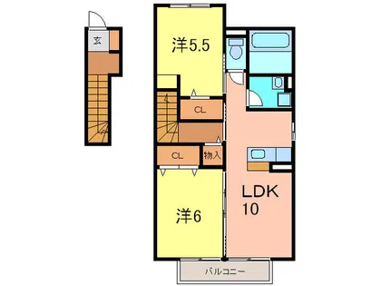 カーミー・芳川 B棟【201号室】の間取り
