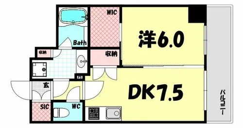 エステムコート神戸元町2リザーヴ【7階】の間取り