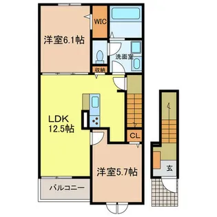 ラ・カーサ セレーナ【202号室】の間取り