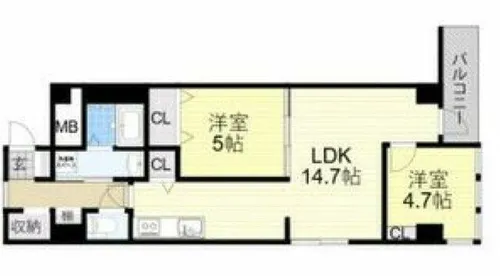 フリーディオ堺BLD【5階】の間取り