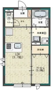Kレジデンス駅前通【202号室】の間取り