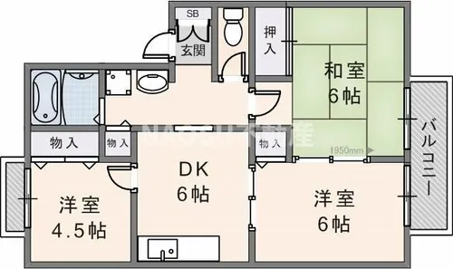 シャルマン横小路【202号室】の間取り