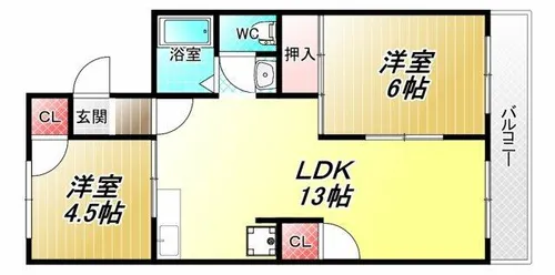 サンハイツ高美【2階】の間取り