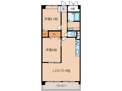 グリーンランド2番館【3階】の間取り