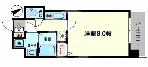 S-RESIDENCE緑橋駅前【4階】の間取り