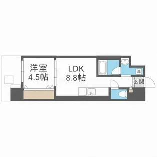Warm天下茶屋【2階】の間取り