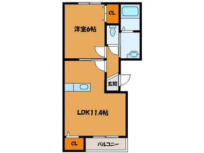 ブライトメゾンヤマヤ【201号室】の間取り