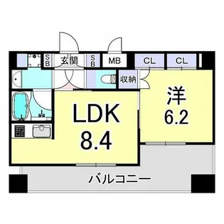 アスヴェル神戸駅前【13階】の間取り