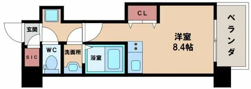 フロントフィールド天王寺【6階】の間取り