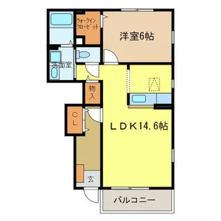 グランモデッサB【102号室】の間取り