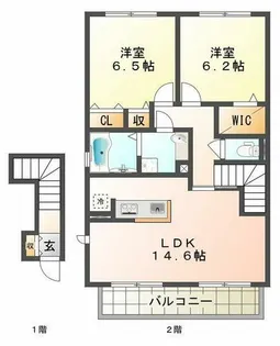 ソフィアコートA棟【2階】の間取り