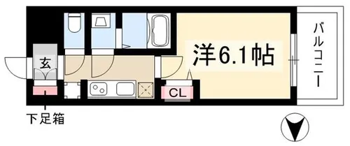プレサンス太閤通ファシール【4階】の間取り