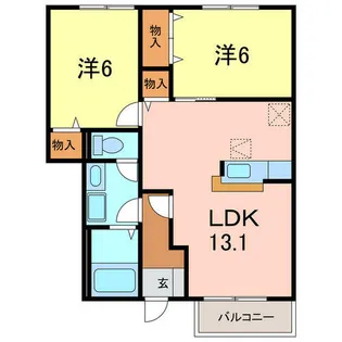 グリーンハイツ宮町B【103号室】の間取り