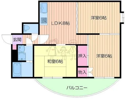 シャトークレインヒル【6階】の間取り