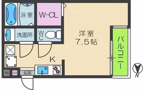 CASA南巽WEST【3階】の間取り