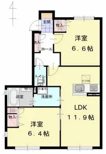 シャーメゾン北野【104号室】の間取り
